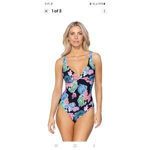New Size 10 Leilani Poolside Paisley Kauai 1 Pc Swimsuit Bathing Suit Swimwear